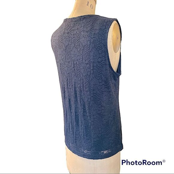 Black Lace Double Layered Slouchy Tank - NWT Croft and Barrow - Picture 4 of 9